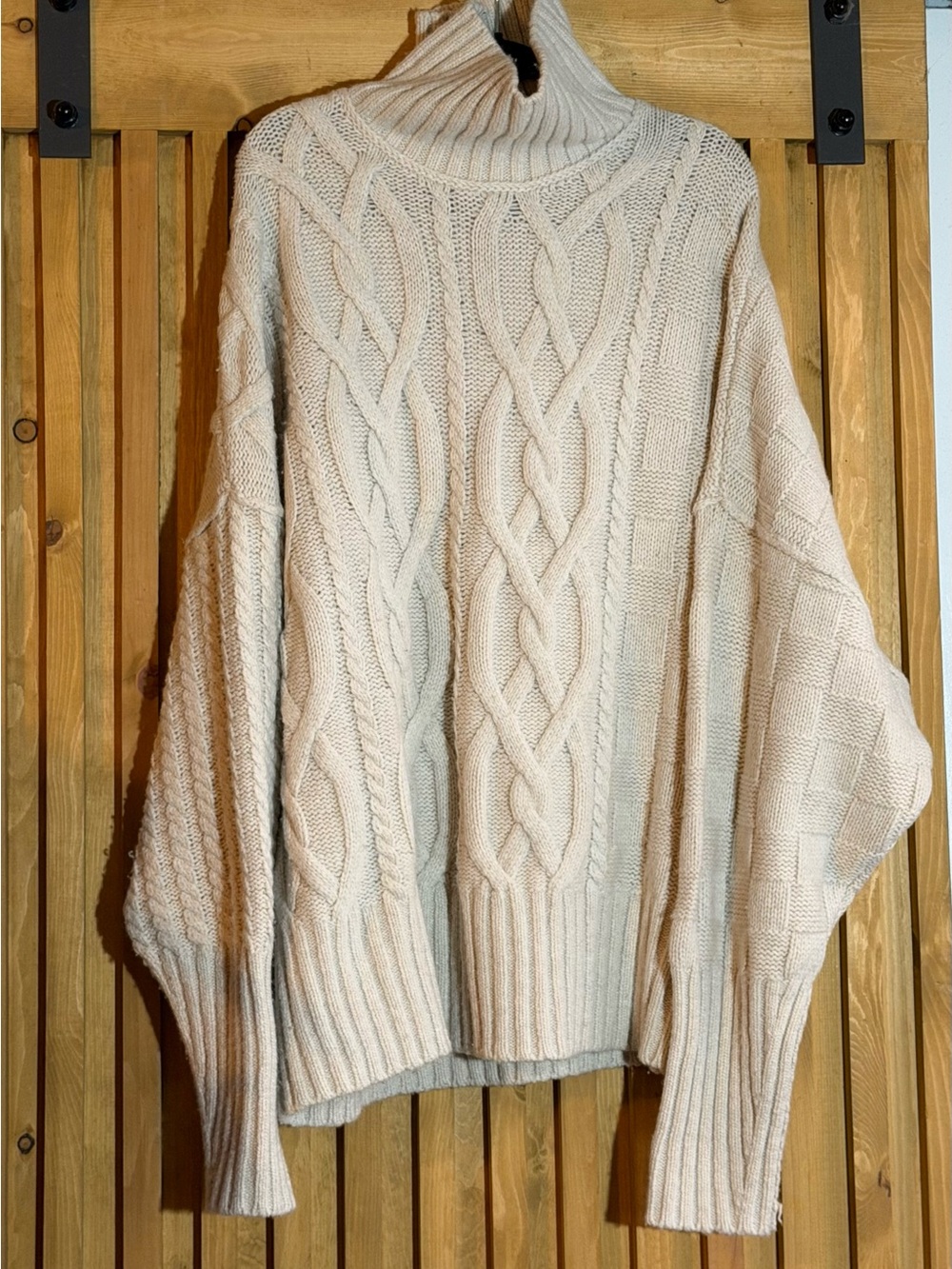 Banana Republic Cream Cable Turtleneck Sweater